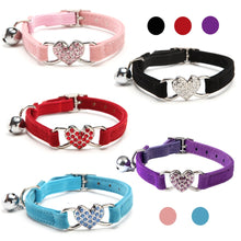 Load image into Gallery viewer, Heart Charm and Bell Cat Collar