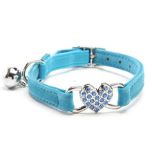 Load image into Gallery viewer, Heart Charm and Bell Cat Collar